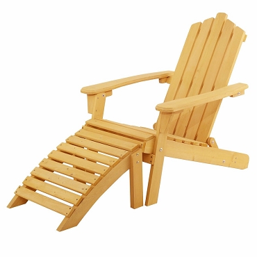 Outdoor Adirondack Chair with Ottoman 